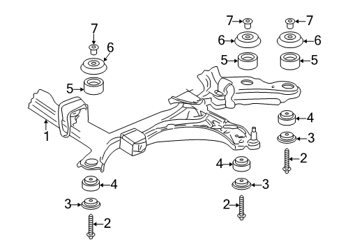 2001 Cadillac Seville Suspension Mounting - Front Diagram