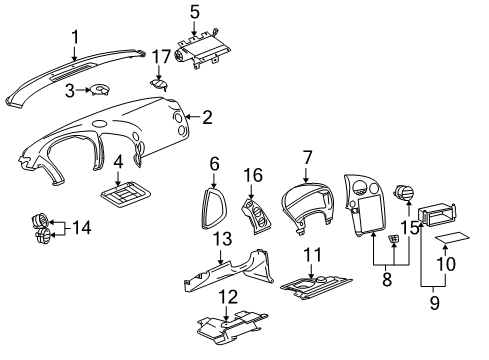 2005 Pontiac Grand Prix Cluster & Switches, Instrument Panel Diagram 3 - Thumbnail