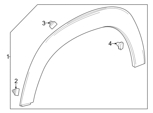 2024 Chevy Trax Exterior Trim - Fender Diagram