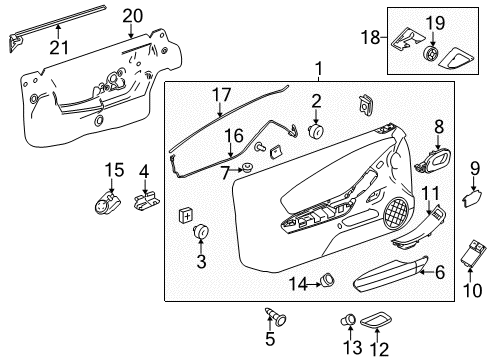 2011 Chevy Camaro Panel Assembly, Front Side Door Trim *White T Diagram for 22780211