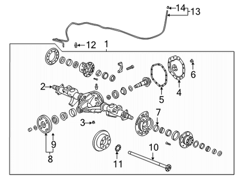 2021 Chevy Silverado 3500 HD Axle Housing - Rear Diagram