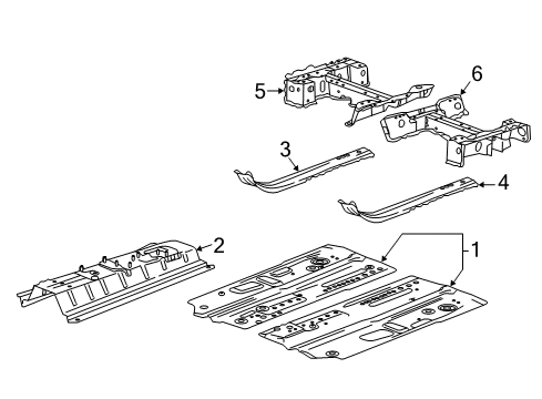 2020 Chevy Spark Pillars, Rocker & Floor - Floor & Rails Diagram