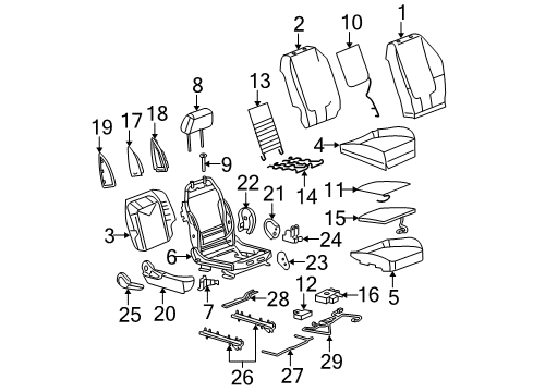 2004 Chevy Malibu Cover Assembly, Passenger Seat Auxiliary *Gray Diagram for 22733588