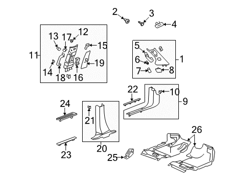 2008 Saturn Outlook Molding Assembly, Windshield Garnish *Titanium Diagram for 23426713