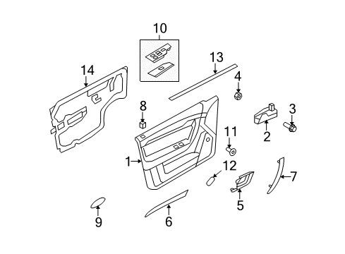 2009 Chevy Aveo Trim Asm,Front Side Door *Black Diagram for 96956659