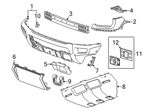 2022 GMC Hummer EV Pickup Bumper & Components - Front Diagram