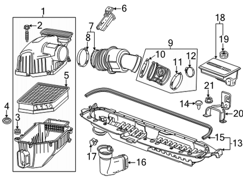 2021 GMC Sierra 3500 HD Filters Diagram 1 - Thumbnail