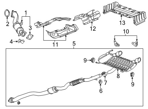 2016 Cadillac ATS Exhaust Components Diagram 1 - Thumbnail