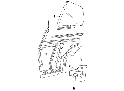 1992 Oldsmobile Cutlass Supreme Channel Asm,Quarter Window Front (LH) Diagram for 12510113