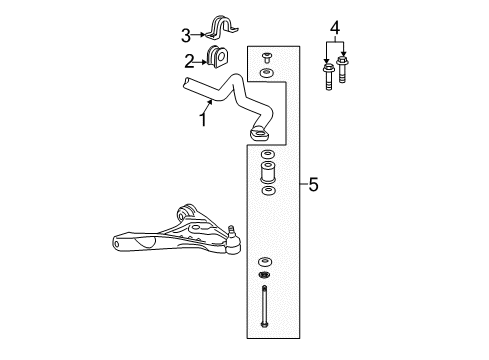 2010 Cadillac DTS Stabilizer Bar & Components - Front Diagram