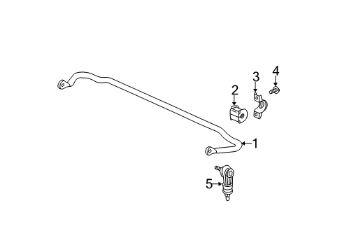 2006 Chevy Equinox Stabilizer Bar & Components - Rear Diagram