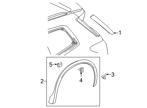 2022 Cadillac XT6 Exterior Trim - Quarter Panel Diagram