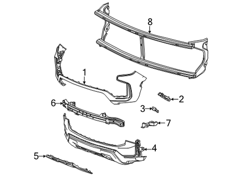 2023 Chevy Suburban FASCIA ASM-FRT BPR UPR *SERV PRIMER Diagram for 87813939