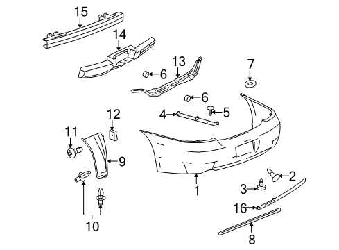 2005 Pontiac Bonneville Rear Bumper Diagram