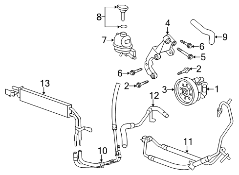 2014 Cadillac CTS P/S Pump & Hoses, Steering Gear & Linkage Diagram 11 - Thumbnail