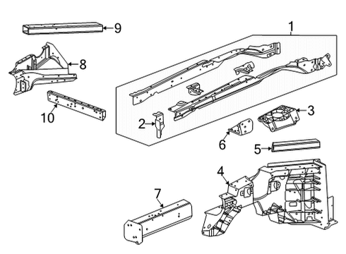 2024 Chevy Corvette Structural Components & Rails Diagram