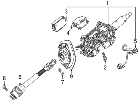 2024 Chevy Corvette Steering Column Assembly Diagram