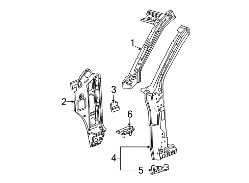 2019 GMC Sierra 3500 HD Hinge Pillar Diagram