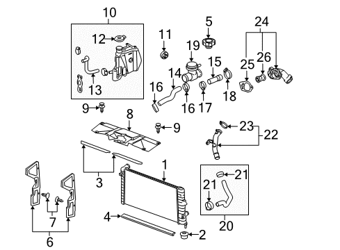 2007 Buick LaCrosse Baffle Assembly, Radiator Air Side Diagram for 15139386