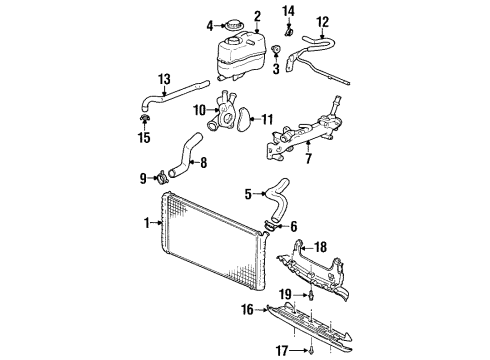 2002 Oldsmobile Intrigue Radiator & Components Diagram