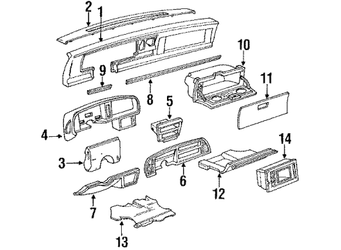 1991 Buick Reatta Cluster Assembly Diagram for 16139696