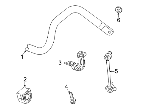 2024 GMC Sierra 2500 HD Stabilizer Bar & Components - Front Diagram