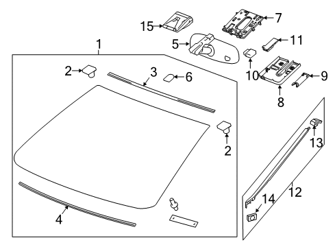 2017 Buick Verano Bracket,Inside Rear View Mirror Diagram for 25653132