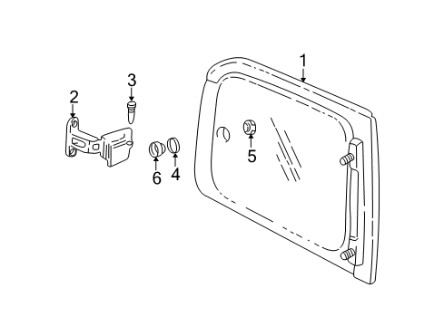 1997 Pontiac Trans Sport Side Panel - Glass & Hardware Diagram 1 - Thumbnail