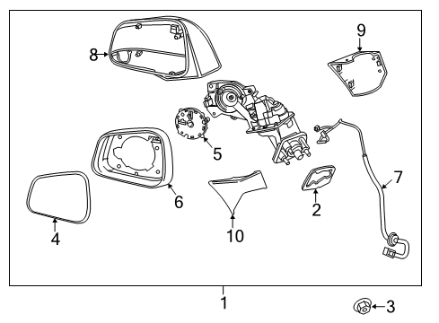 2022 Chevy Trax Cover, Outside Rear View Mirror Bracket Diagram for 42492890