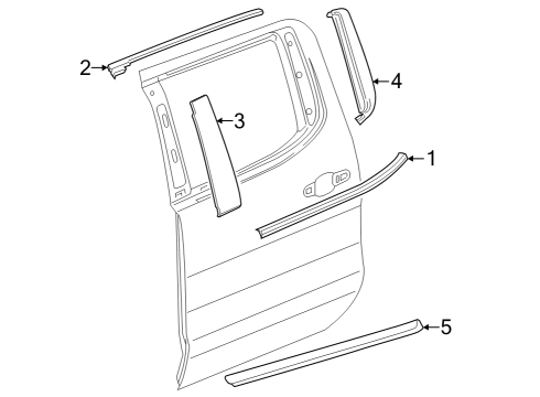 2022 Chevy Silverado 1500 APPLIQUE ASM-RR S/D WDO FRM RR Diagram for 87849125