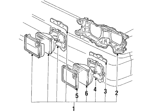 1985 Chevy Nova Capsule/Headlamp/Fog Lamp Headlamp Diagram for 94845456