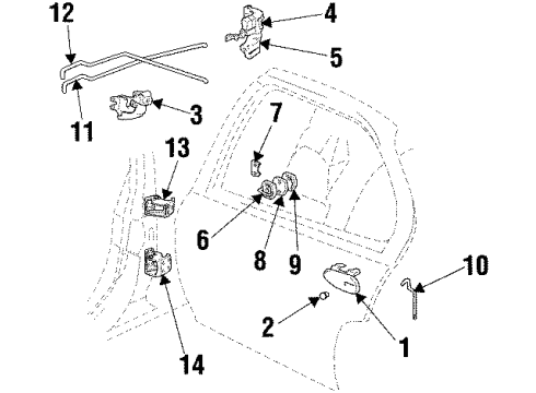 2003 Pontiac Grand Prix Rear Door Diagram 4 - Thumbnail