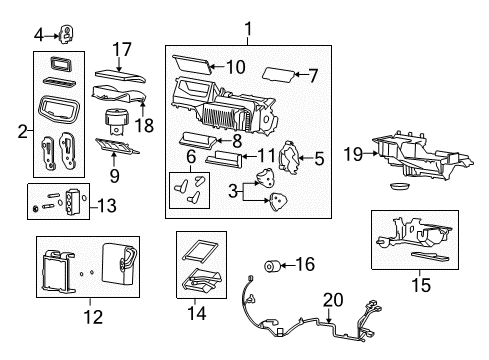 2007 Chevy HHR HVAC Case Diagram