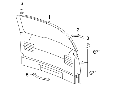 2005 Pontiac Montana Panel Assembly, Lift Gate Trim Finish *Gray M Diagram for 10350274