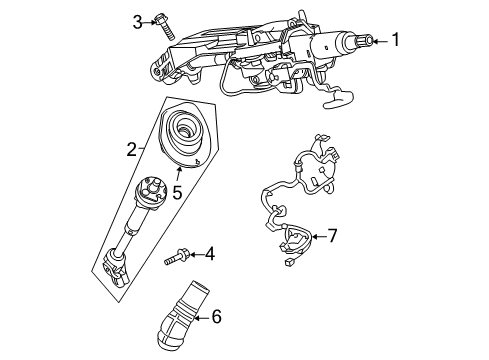 2008 GMC Acadia Steering Column, Steering Wheel Diagram 1 - Thumbnail