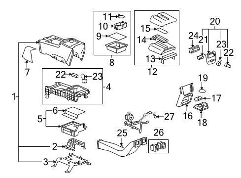 2007 Chevy Avalanche Center Console Diagram