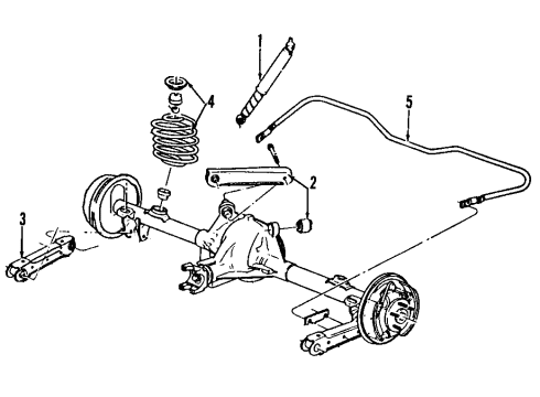 1986 Chevy El Camino Rear Suspension, Control Arm Diagram 2 - Thumbnail