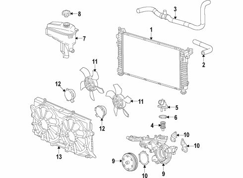 2015 Chevy Tahoe Cooling System, Radiator, Water Pump, Cooling Fan Diagram 3 - Thumbnail