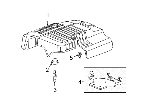 2008 Hummer H2 Engine Appearance Cover Diagram