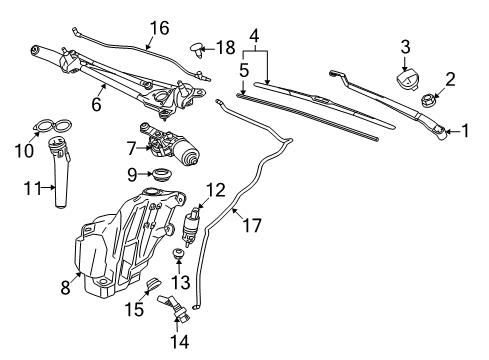 2015 Buick LaCrosse Wiper & Washer Components Diagram