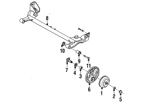 1987 Chevy Spectrum Plate,Rear Brake Backing Diagram for 94133687