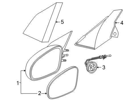 2005 Saturn Ion Mirror Asm,Outside Rear View Diagram for 10363816