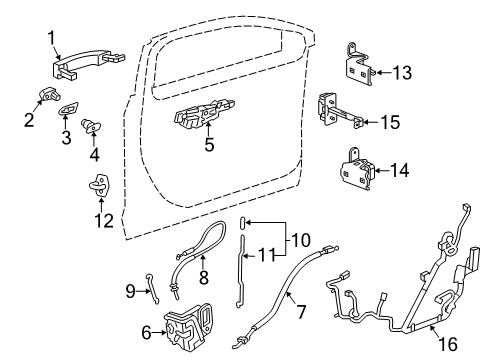 2016 Chevy Impala Cable Assembly, Front S/D O/S Hdl Diagram for 84361154