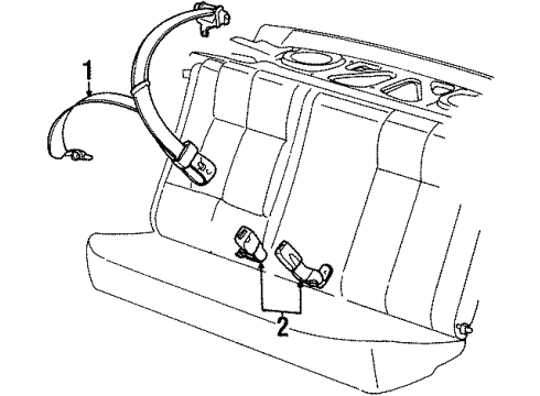 2000 Saturn SC1 Seat Belt Diagram 2 - Thumbnail