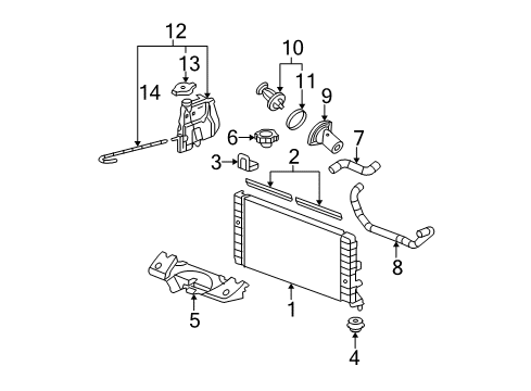 2010 Chevy Impala Radiator & Components Diagram