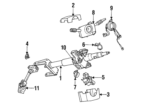 1994 Saturn SW1 Steering Column, Steering Wheel Diagram 1 - Thumbnail