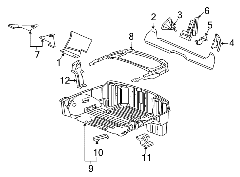 2012 Chevy Corvette Bracket Assembly, Folding Top Stowage Compartment Lid Latch Diagram for 15786543