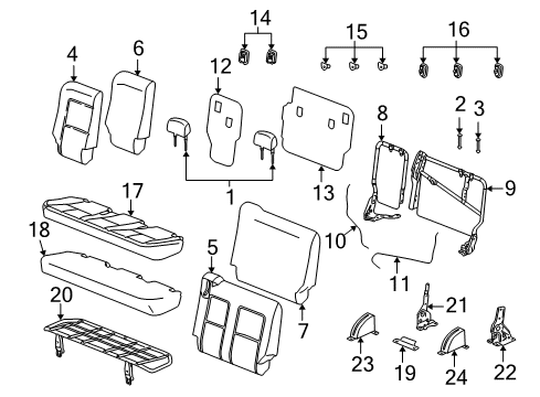 2004 Saturn Vue Handle,Rear Seat Back Cushion Latch Release *Gray Diagram for 22704381