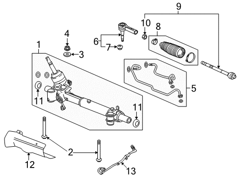 2015 Cadillac XTS P/S Pump & Hoses, Steering Gear & Linkage Diagram 3 - Thumbnail