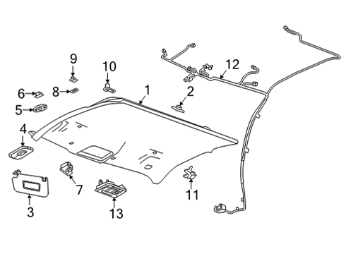 2023 GMC Sierra 3500 HD Harness Assembly, Dm Lp Wrg Diagram for 84898160